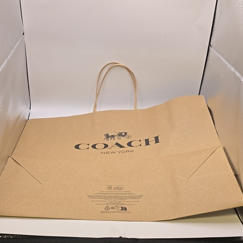 Lot of 1 Coach Shopping Bag Reusable 15" x 12" x5" Brown
